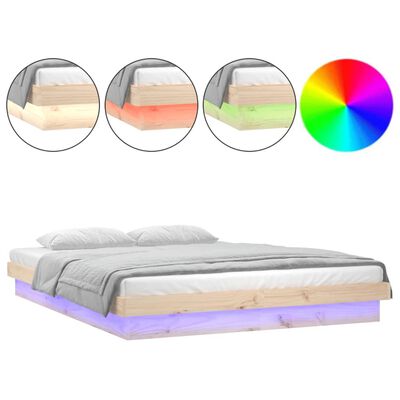 vidaXL Rám postele s LED světlem 120 x 200 cm masivní dřevo