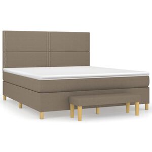 vidaXL Box spring postel s matrac&iacute; taupe 180x200 cm textil