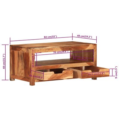 vidaXL Konferenční stolek 84 x 49 x 40 cm masivní akáciové dřevo