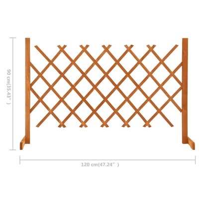 vidaXL Zahradní trelážový plot oranžový 120 x 90 cm masivní jedle