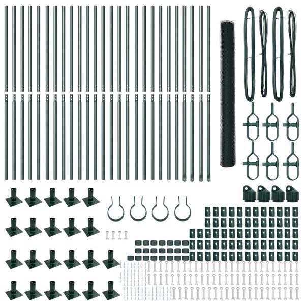 vidaXL Plotov&yacute; sloupek. Zelen&aacute; 50 x 1,5 m (25 mm s&iacute;ť) Ocel a PVC