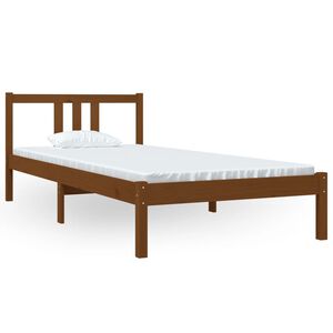 vidaXL R&aacute;m postele medově hněd&yacute; masivn&iacute; dřevo 90 x 200 cm