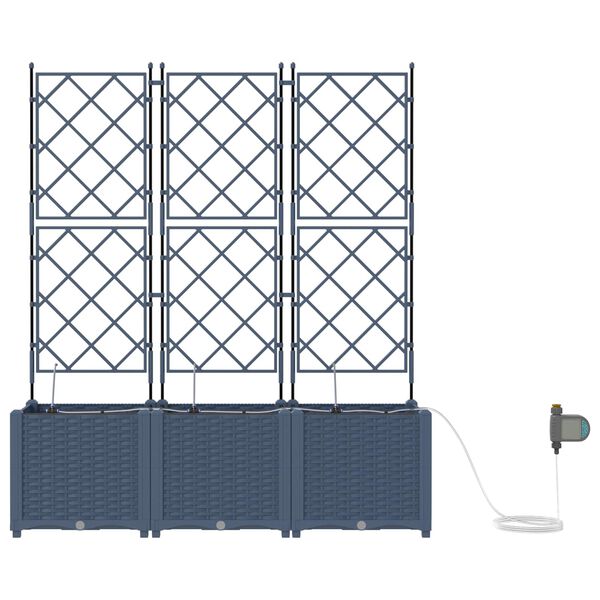 vidaXL Zahradn&iacute; pěstebn&iacute;k 4 pcs &Scaron;ed&aacute; 120 x 120 x 142 cm Ocel