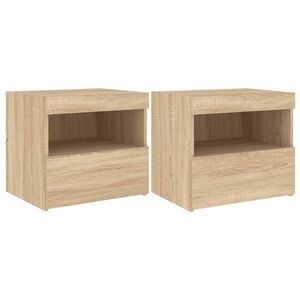vidaXL Nočn&iacute; stolky s LED osvětlen&iacute;m 2 ks dub sonoma 50 x 40 x 45 cm