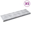 vidaXL Schodov&eacute; n&aacute;&scaron;lapy Obd&eacute;ln&iacute;kov&yacute; 5 pcs Stř&iacute;brn&aacute; 60 x 18 cm Hlin&iacute;k