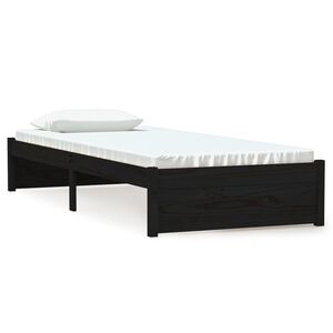 vidaXL R&aacute;m postele čern&yacute; masivn&iacute; dřevo 75 x 190 cm mal&eacute; jednolůžko