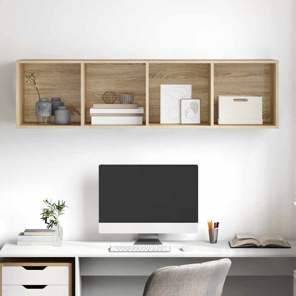 vidaXL N&aacute;stěnn&aacute; TV skř&iacute;ňka dub sonoma 37 x 37 x 142,5 cm dřevotř&iacute;ska