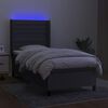 vidaXL Box spring postel s matrac&iacute; a LED tmavě &scaron;ed&aacute; 90x200 cm textil
