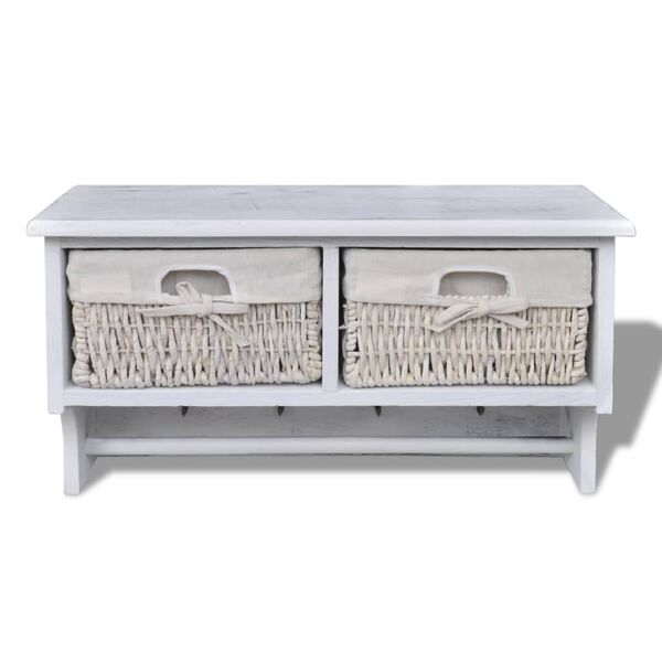 vidaXL N&aacute;stěnn&aacute; police b&iacute;l&aacute; 60 x 23,5 x 33 cm dřevo pavlovnie