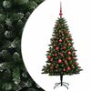 vidaXL Uměl&yacute; v&aacute;nočn&iacute; stromek s baňkami 150 cm 150 LED Tepl&aacute; b&iacute;l&aacute;