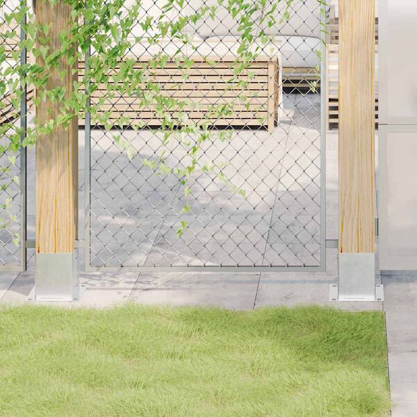 vidaXL Podstavce pro sloupky čtvercové 4 ks Stříbrná Pozinkovaná ocel