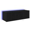 vidaXL TV wall cabinet 2 ks Čern&yacute; dub Kompozitn&iacute; dřevo