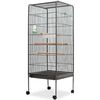 vidaXL Ptač&iacute; klec čern&aacute; 54 x 54 x 146 cm ocel