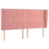 vidaXL Čelo postele typu u&scaron;&aacute;k růžov&aacute; 183x23x118/128 cm samet