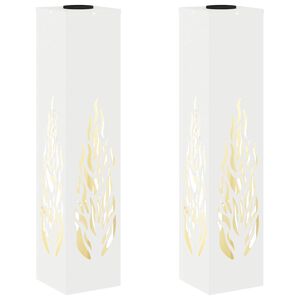 vidaXL Sol&aacute;rn&iacute; LED Cestovn&iacute; Světlo 2 ks Tepl&aacute; b&iacute;l&aacute; 18 x 18 x 80 cm