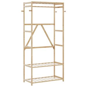 vidaXL Stojan na oblečen&iacute; s policemi 80x40x175 cm bambus