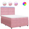 vidaXL Box spring postel s matrac&iacute; růžov&aacute; 140x190 cm samet