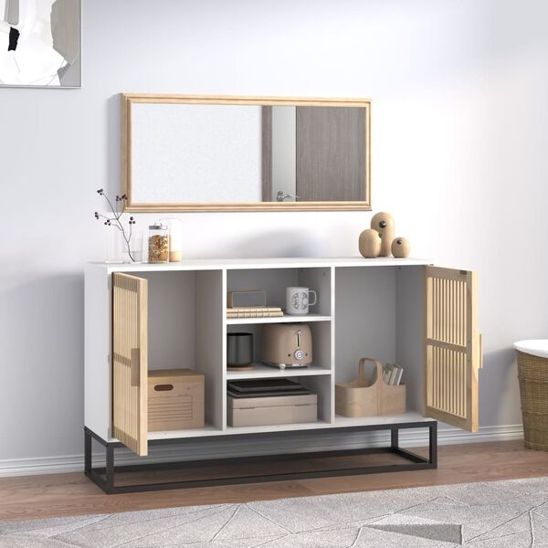 vidaXL Př&iacute;born&iacute;k b&iacute;l&yacute; 105 x 30 x 65 cm kompozitn&iacute; dřevo