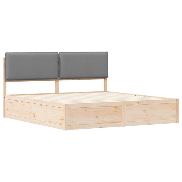 vidaXL R&aacute;m postele s čalouněn&yacute;m čelem s čelo Světle &scaron;ed&aacute; 180 x 200 cm