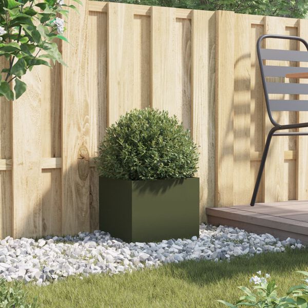 vidaXL Truhl&iacute;k olivově zelen&yacute; 32 x 30 x 29 cm ocel