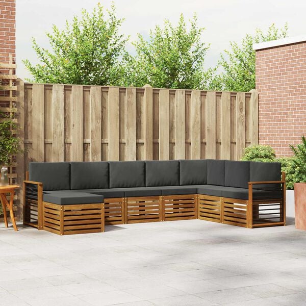 vidaXL Rohov&aacute; sofa sada s pol&scaron;t&aacute;řem 8 pcs Přirozen&aacute; a Anthracitov&aacute;