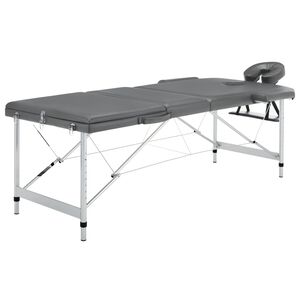 vidaXL Mas&aacute;žn&iacute; stůl se 3 z&oacute;nami hlin&iacute;kov&yacute; r&aacute;m antracitov&yacute; 186 x 68 cm