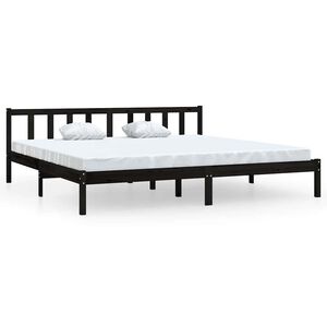 vidaXL R&aacute;m postele čern&yacute; masivn&iacute; borov&eacute; dřevo 200 x 200 cm
