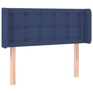vidaXL Čelo postele typu u&scaron;&aacute;k modr&eacute; 83 x 16 x 78/88 cm textil