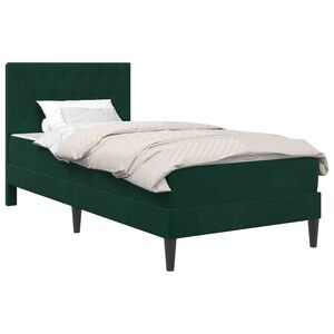vidaXL R&aacute;m postele s matrac&iacute; s čelo Tmavě zelen&aacute; 80 x 200 cm samet