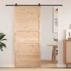 vidaXL Barn Door Přírodní 90 x 208 cm Masivní borové dřevo