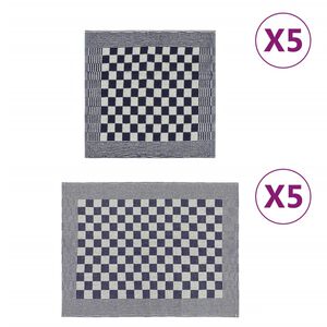 vidaXL Kuchyňsk&eacute; utěrky 10 ks modr&eacute; a b&iacute;l&eacute; bavlna