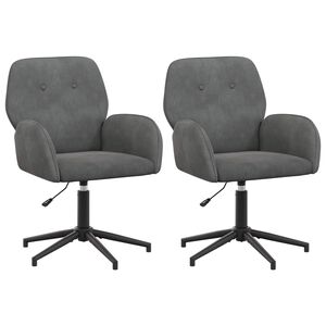 vidaXL Ot&aacute;čec&iacute; židle k psac&iacute;mu stolu 2 ks 54 x 55 x 90 cm Tmavě &scaron;ed&aacute;