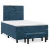 vidaXL Box spring postel s matrac&iacute; tmavě modr&aacute; 120 x 200 cm samet