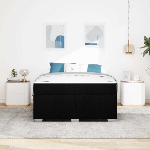 vidaXL R&aacute;m postele s matrac&iacute; Čern&aacute; 160 x 200 cm textil