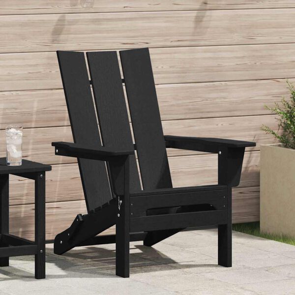 vidaXL Skládací Adirondack židle Černá 74.5 x 80.5 x 90cm HDPE