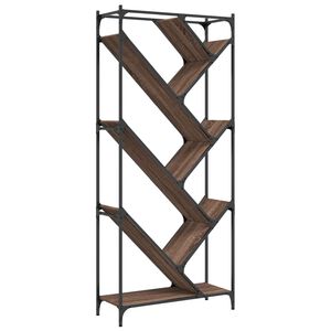 vidaXL Knihovna hněd&yacute; dub 79 x 30 x 180 cm kompozitn&iacute; dřevo a kov