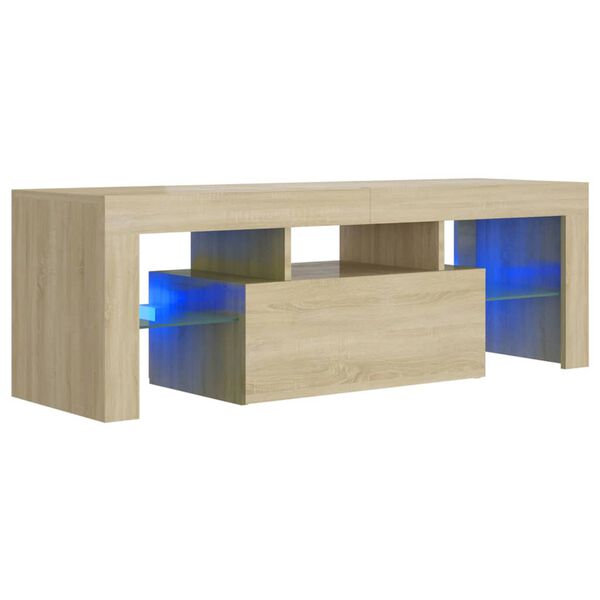 vidaXL TV skříňka s LED osvětlením dub sonoma 120 x 35 x 40 cm