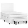 vidaXL Box spring postel s matrac&iacute; b&iacute;l&aacute; 120x200 cm uměl&aacute; kůže