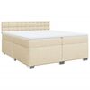 vidaXL Box spring postel s matrac&iacute; kr&eacute;mov&aacute; 200x200 cm textil