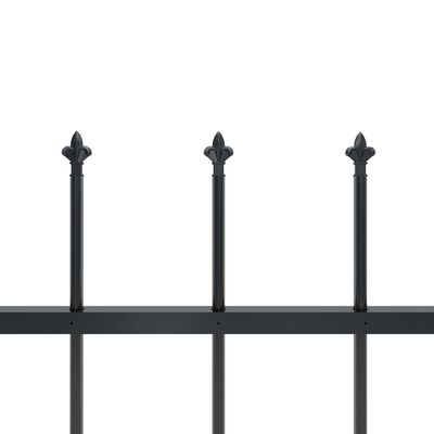 vidaXL Zahradní plot s hroty ocelový 6,8 x 0,6 m černý