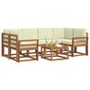 vidaXL Venkovn&iacute; pohovkov&aacute; souprava 7 pcs Přirozen&aacute; a Kr&eacute;mov&aacute;