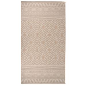 vidaXL Venkovn&iacute; hladce tkan&yacute; koberec 80 x 150 cm hněd&eacute; pruhy