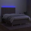 vidaXL Box spring postel s matrac&iacute; a LED taupe 140x200 cm textil