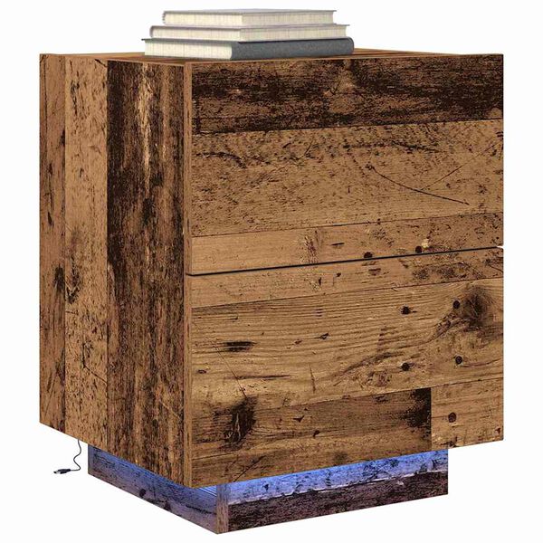 vidaXL Nočn&iacute; skř&iacute;ňka Star&eacute; dřevo 45 x 40 x 55 cm kompozitn&iacute; dřevo