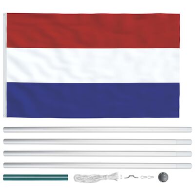 vidaXL Nizozemská vlajka a stožár hliník 6,2 m