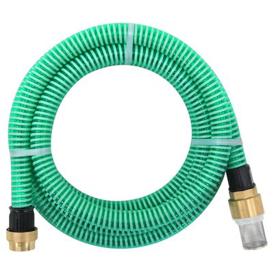 vidaXL Sací hadice s mosaznými konektory zelená 1,1" 10 m PVC
