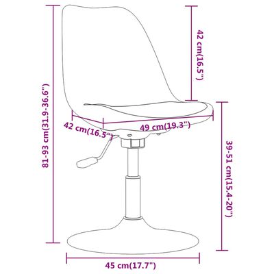 vidaXL Otočné jídelní židle 4 ks vínové textil