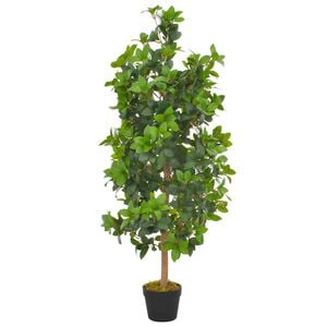 vidaXL Uměl&aacute; rostlina vavř&iacute;n vzne&scaron;en&yacute; s květin&aacute;čem zelen&aacute; 120 cm