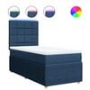 vidaXL Box spring postel s matrac&iacute; modr&aacute; 90x200 cm textil