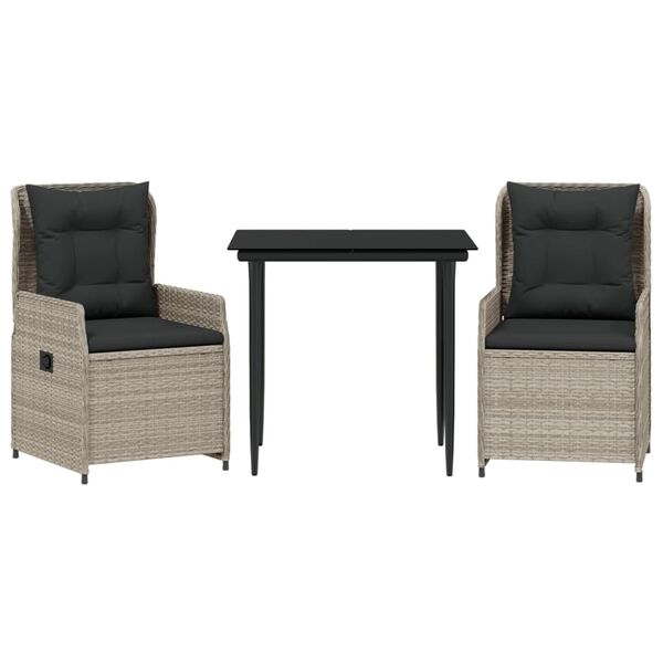 vidaXL 3d&iacute;ln&yacute; zahradn&iacute; j&iacute;deln&iacute; set s podu&scaron;kami světle &scaron;ed&yacute; polyratan